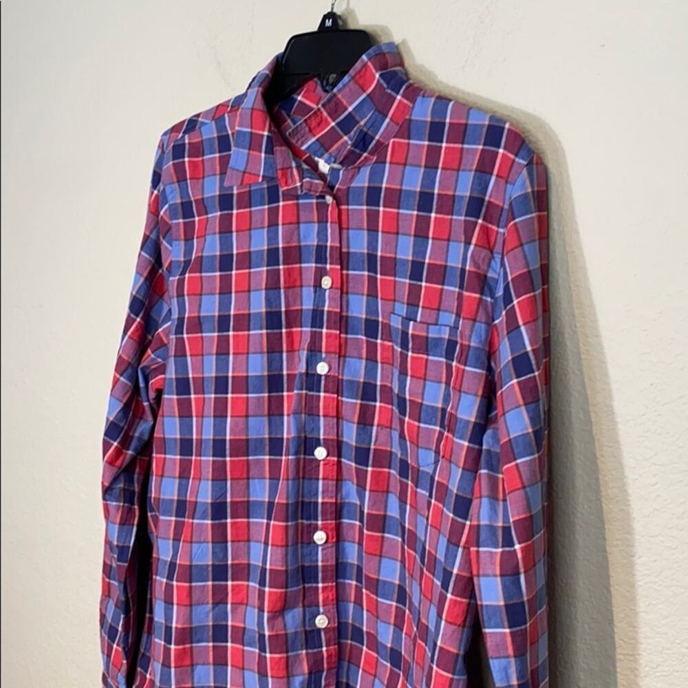 J Crew Factory Plaid Long Sleeve Boy Fit Shirt - Picture 3 of 13